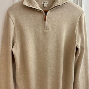 J. Crew Men's Cream Zip-Up Sweater